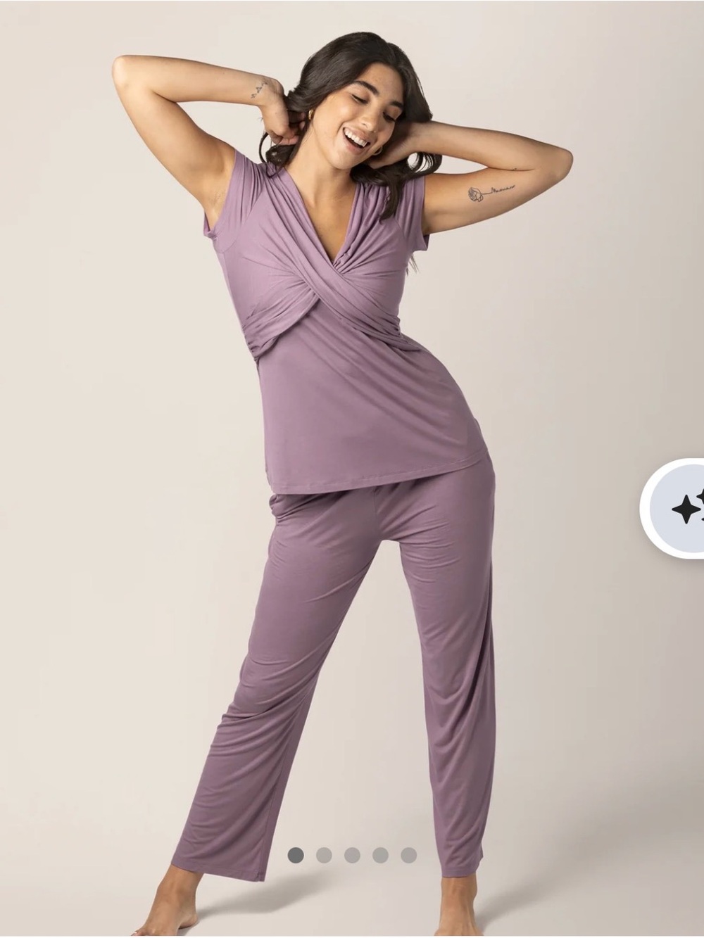 Kindred Bravely Davy Maternity & Nursing Sleep Pajama Set - Dusty Mauve